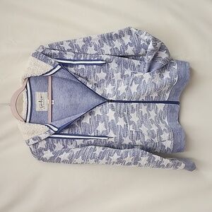 Soho Blue/White Star Pattern Hooded Sweatshirt